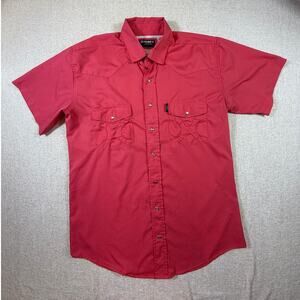 Hooey Habitat Men's M Western Pearl Snap Salmon Short Sleeve Cowboy Rodeo Shirt